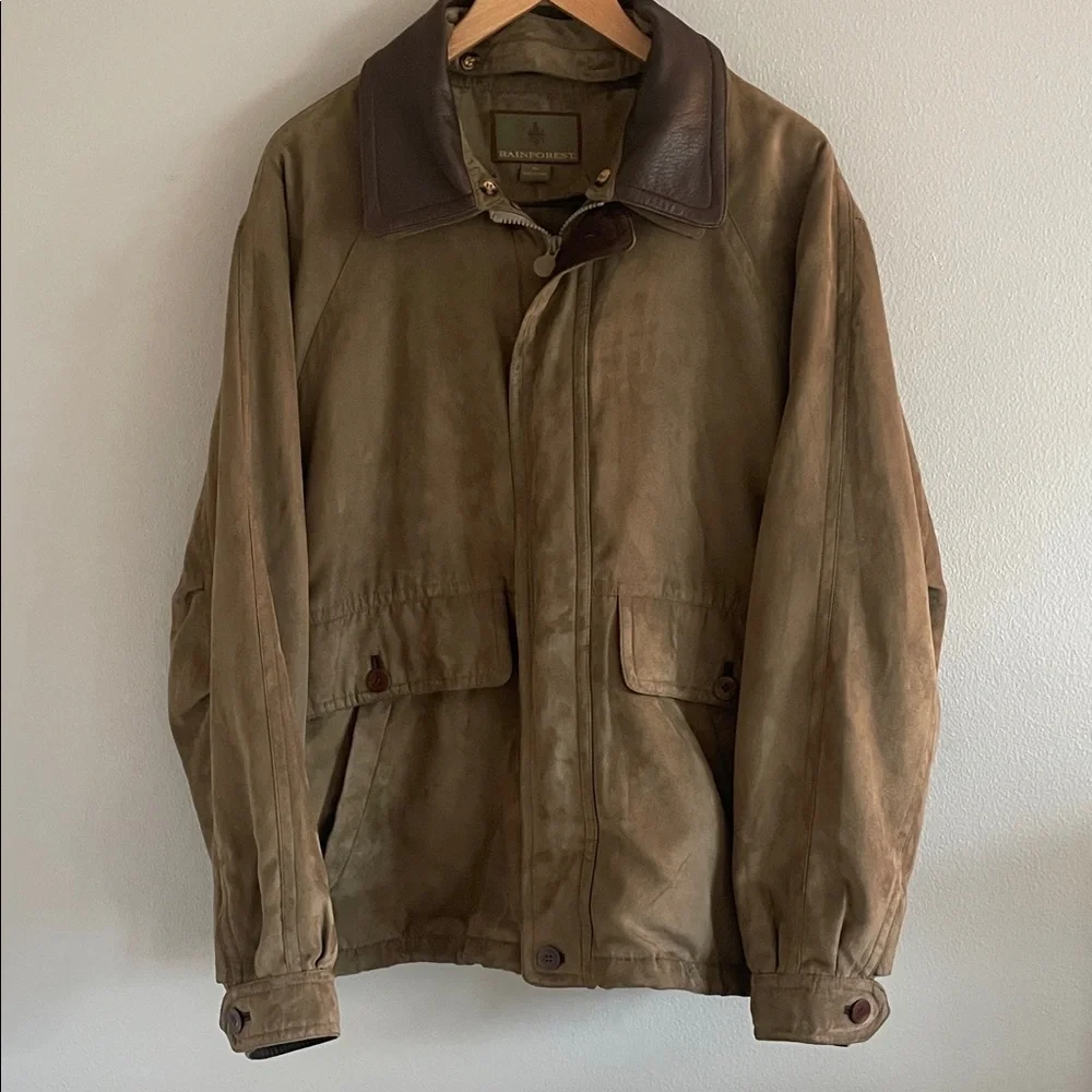 Rainforest Men’s Suede Leather Barn‎ Coat Size XL